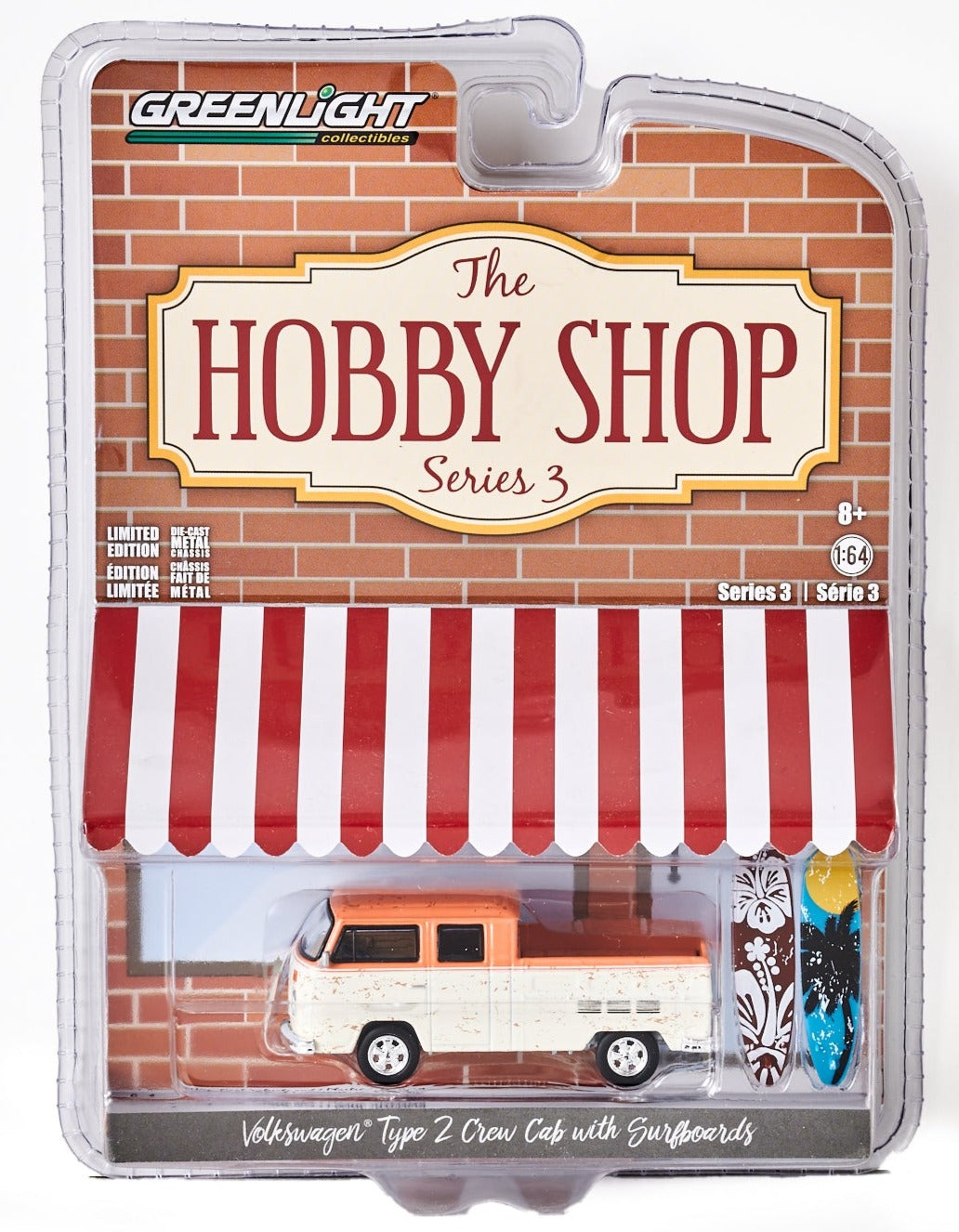 VW Type 2 Crew Cab with Surfboard