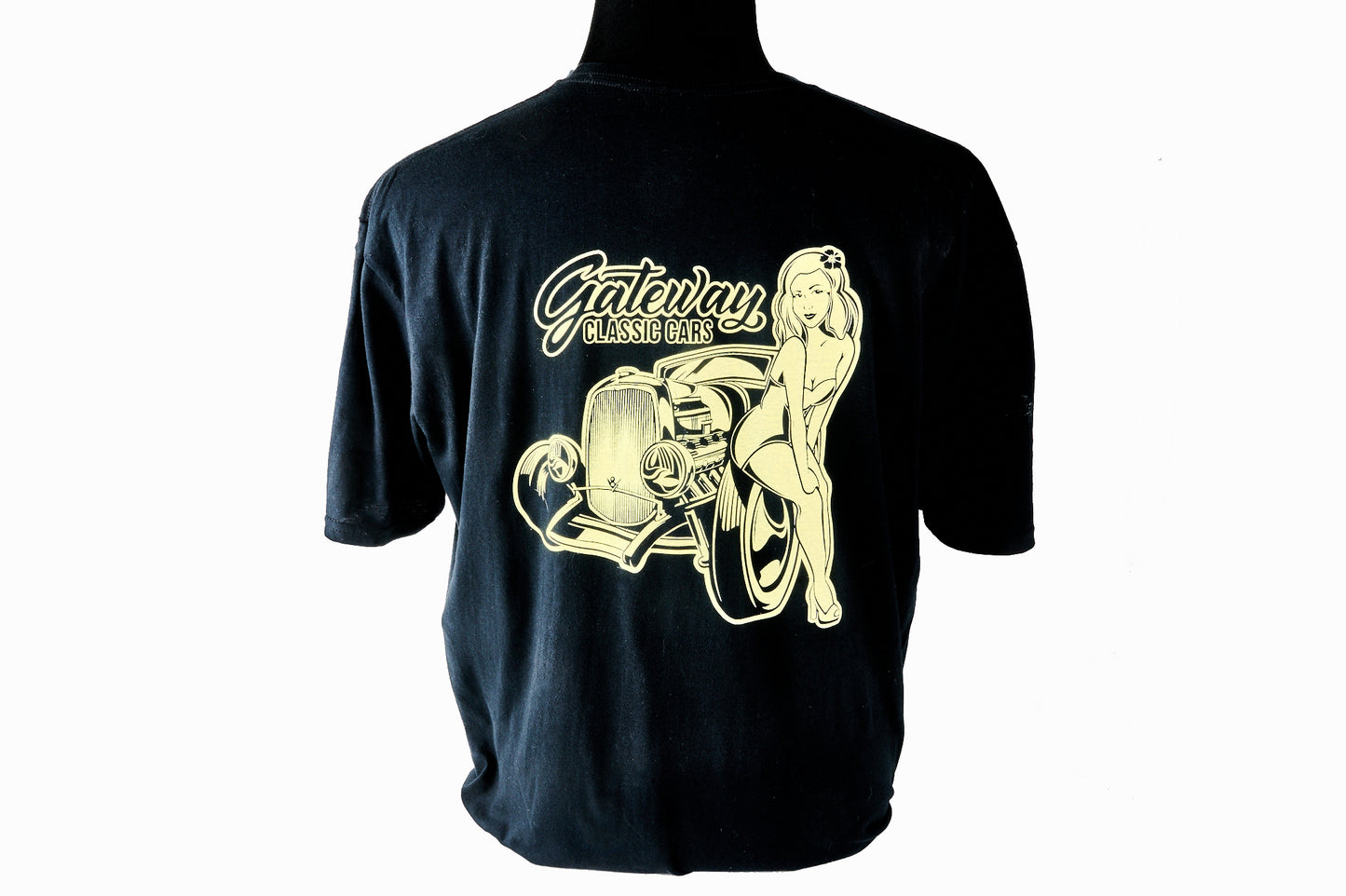 Hemi Street Rod and Pinup Girl Black & Gold T-Shirt Size M-XXXL