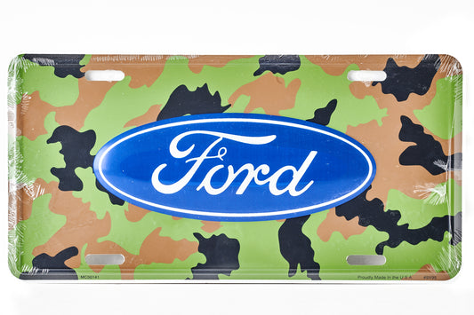 Ford Logo Camouflage License Plate