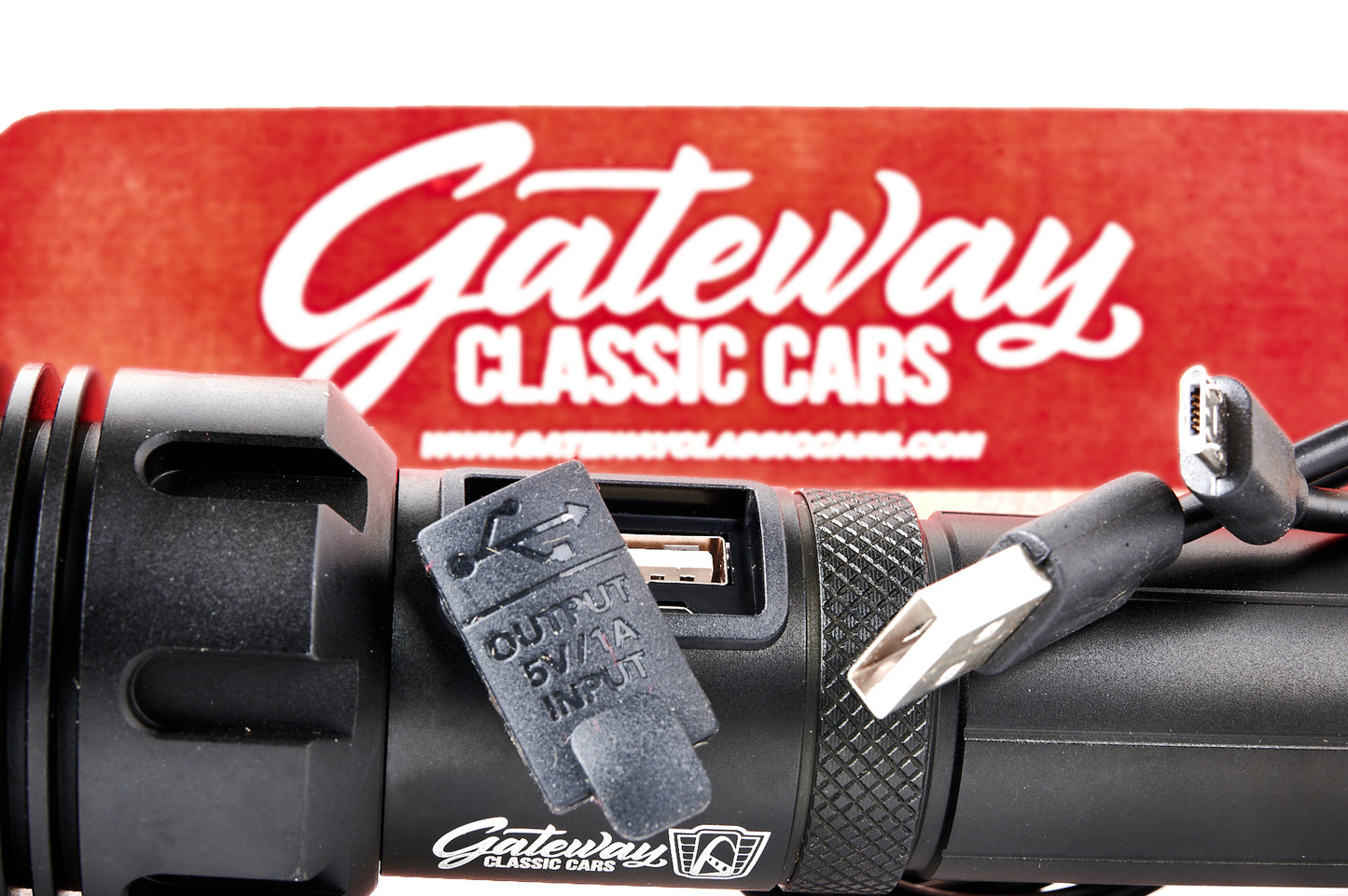 Gateway Classic Cars - Super Bright Black Tactical 10.5in Rechargeable Flashlight
